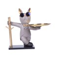 thumbnail image 4 of GUOOL Cute Dog Statue Storage Tray Key Holder Fruit Tray Resin Figurine Sculpture Desk Gray, 4 of 9