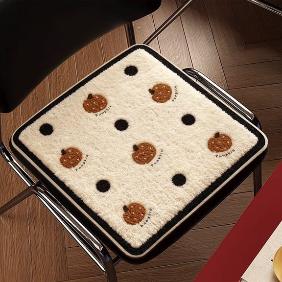 Ultra Soft Plush Seat Cushion with Non Slip Bottom, 14x14 Inch Thick Floor Pillow for Hard Chairs, Breathable Flock Cover Comfort Pad for Living Room Dining Bedroom Outdoor Use