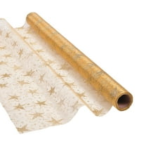 Gold Glitter Star Fabric Roll - Party Decor - 1 Piece