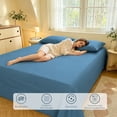 thumbnail image 6 of Euahivb Solid Double Layer Gauze Bed Sheet 47.2x90.6 Inch, Soft Breathable Summer Single Flat Sheet for Dormitory, Silk Inch-Friendly Polyester Top Sheet for Home Bedroom, 6 of 6