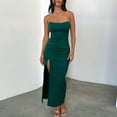 thumbnail image 2 of Women Bodycon Dress Backless Slash Neck Side Slit Vacation Outfit (Black S), 2 of 9
