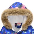 thumbnail image 3 of Hicidod Winter Jacket for Girls Fur Brimmed Hooded Long Sleeve Warm Down Coat Printed Fleece Lined Thicken Windproof Waist Coat, 3 of 4