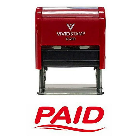 Fancy Paid Self Inking Rubber Stamp (Red Ink) Medium