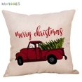 thumbnail image 2 of BadPiggies Christmas Throw Pillow Case Cushion Cover, Vintage Red Truck Soft Cotton Linen For Home Xmas Party New Year Decorations, 2 of 8