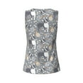 thumbnail image 5 of Xecao Cute Dog And Flowers print women's scoop neck, loose-fit workout tank tops for the gym., 5 of 9