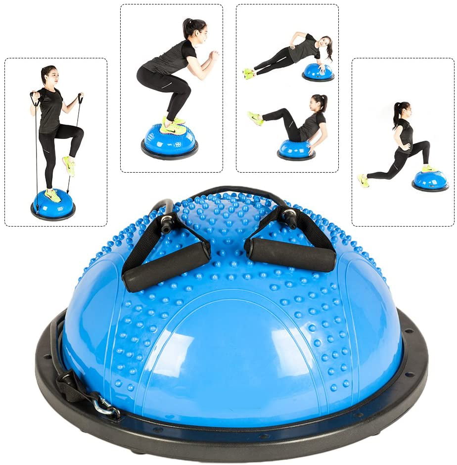 23" Yoga Half Ball Balance Trainer Exercise Fitness Strength Gym Workout w/ Pump 