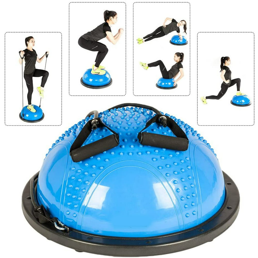 Balance Ball Balance Trainer 23 Half Ball With Resistant Band Strength Exercise Fitness Yoga 