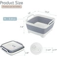 thumbnail image 3 of 2.4 Gal(9L) Collapsible Dish Basin with Drain Plug, Space Saving Outdoor Multiuse Foldable Sink Tub, Dishpan, Kitchen Storage Tray for Camping, Vegetable Washing, RV (Gray), 3 of 7