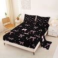 thumbnail image 2 of Erosebridal Kids Kawaii Bowknot Bed Sheets 4pcs,Girls Teens Cute Stars Print King Sheets,Microfiber Bedroom Decor, 2 of 5
