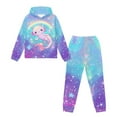 thumbnail image 5 of DISNIMO Galaxy Rainbow Axolotl Hoodie Girls Hoodies Set Size 6-7 Girls Clothing Set Kids 2 Piece Outfits Girls Hoodies Pullover Hooded Sweatshirt Kids Hoodie with Pockets Boys Sports Hoodie Sets, 5 of 7