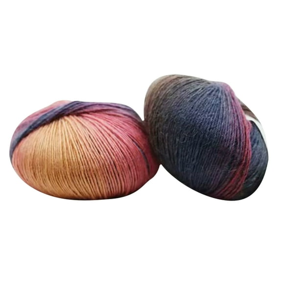 2-Pack Rainbow Gradient Wool Yarn for Knitting & Crocheting – 100% Soft Multicolored DIY Craft Yarn (180m, 50g/Bundle)
