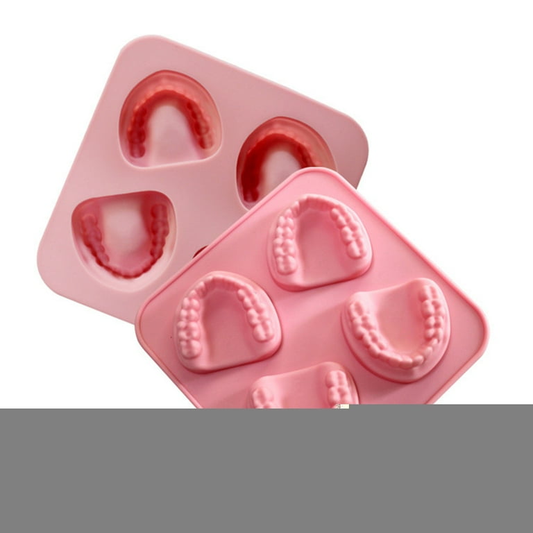 Ice Cube Tray Teeth-Shaped Silicone Ice Mold Denture Ice Trays Funny Gag  Gift for Dentist Party Favor 