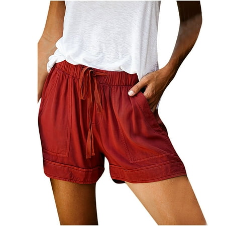 

Distressed Shorts Women Waist Drawstring Womens Comfy Pocket Pants Shorts Plus Loose Elastic Size Casual Pants Women Pajama Set Shorts Satin