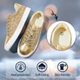 thumbnail image 3 of AOMAIS Women Glitter Sneakers Sparkly Low Top Sequins Sneakers Lace Up Tennis Shoes Comfort Bling Shoes Fashion Shiny Walking Shoes(Gold Glitter US8), 3 of 8