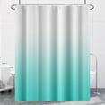 thumbnail image 2 of Turquoise Shower Curtain Set with Hooks Modern Gradient White Turquoise Shower Curtains for Bathroom Hotel Dorm Solid Boho Waterproof Fabric Shower Curtain 72x84inches, 2 of 6