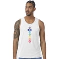 thumbnail image 1 of Mens 7 Colored Chakras 100% Cotton Yoga Tank Top Shirt, XL White, 1 of 5
