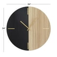 thumbnail image 4 of CosmoLiving by Cosmopolitan 24" Black Wooden Round Wall Clock with Marble Side, 4 of 12