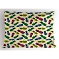 thumbnail image 1 of Indie Pillow Sham Retro 80s Summer Pattern Tropical Fruit Pineapple Vintage Glasses in Vibrant Colors, Decorative Standard Size Printed Pillowcase, 26 X 20 Inches, Multicolor, by Ambesonne, 1 of 2