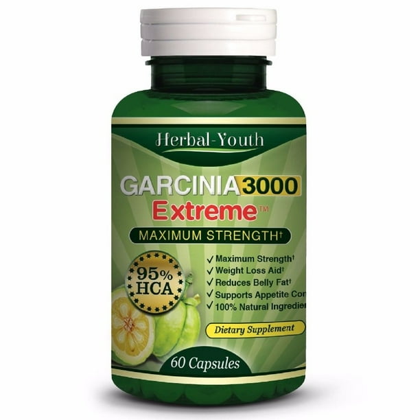 Herbal Youth 3000 mg Daily GARCINIA CAMBOGIA HCA 95 Fat Burners Diet
