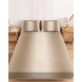 thumbnail image 2 of Full Size Fitted Sheet Set - Khaki Ombre 3 Piece Bedding Sets 16" Deep Pocket Fitted Sheet with 2 Pillowcases Farmhouse Beige Gradient Modern Art Brushed Microfiber Hotel Luxury Bed Sheets, 2 of 9