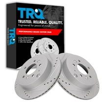 TRQ Rear Performance Brake Rotors Set Vented Premium G-Coated Cross Drilled & Slotted Fits Select 2007-2012 Mazda CX-7