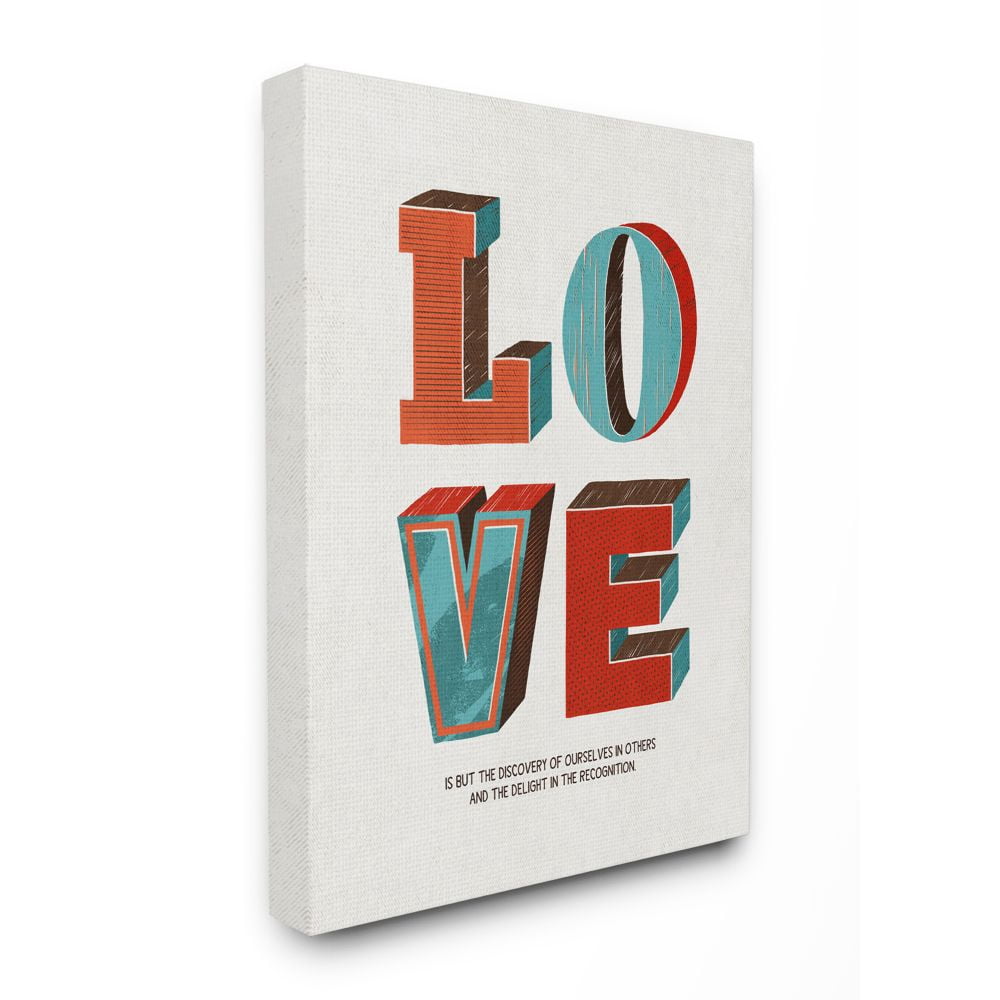 Stupell Industries Love Inspirational Comic Book Word Design Canvas Wall Art by Ester Kay