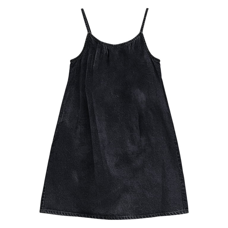 black denim cami dress ASOS DESIGN denim cami mini dress in wash black