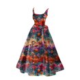 thumbnail image 1 of Halloween pour Femmes Robe Évasée Imprimée Sans Manches Tunique Invité de Mariage Robe de Soirée Formelle Tenue Élégante, 1 of 3