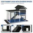 thumbnail image 6 of Dextrus Wooden Rabbit Hutch Bunny Cage Guinea Pig House with Waterproof Roof, PVC Mat, Pull-Out Tray - Black, 6 of 8