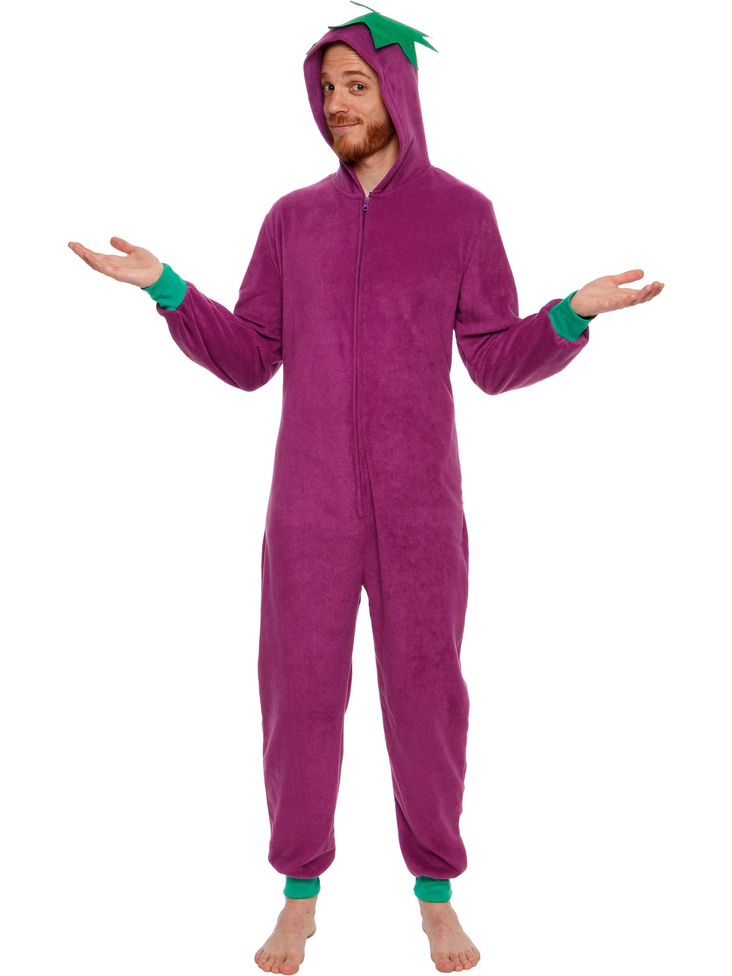 Silver Lilly Unisex Adult Plush Eggplant Emoji Cosplay Costume Pajamas