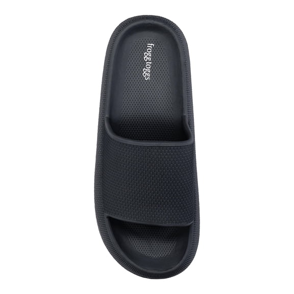 Frogg Toggs Squisheez Slip-On Slide Sandals for Men, Soft and Squishy Slides, Black, Size 12