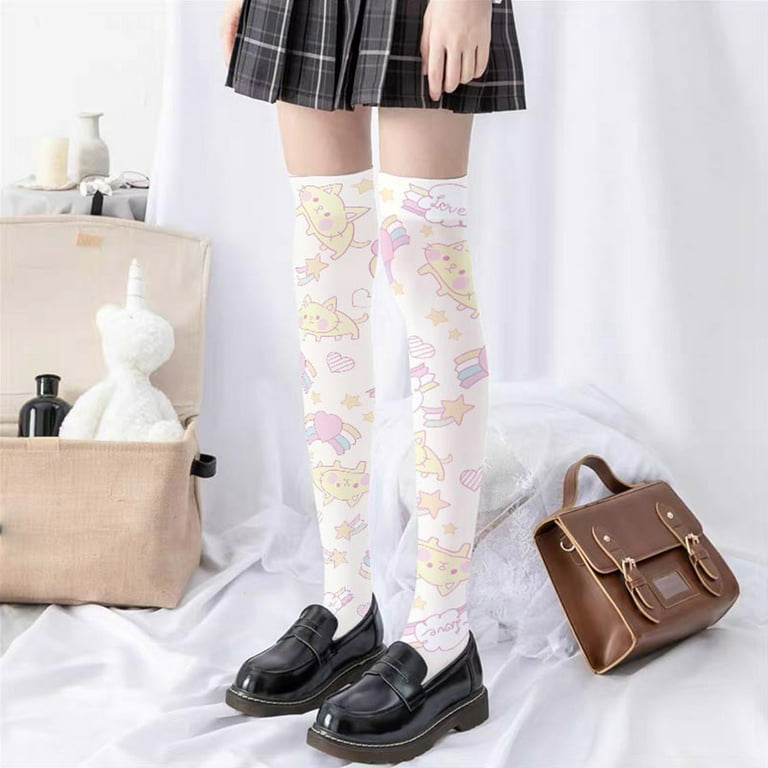 Sanrio Hello Kitty Anime Overknee Socks Sailor Cosplay Lolita Socks Cat  Cute Girl Cartoon Tight Leggings