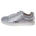 thumbnail image 3 of Badgley Mischka Girls Glitzy Sneakers. (Little Kids Big Kids), Silver, Size: 12, 3 of 6