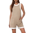 thumbnail image 7 of AUNVITO Women's Romper Breathable Comfortable Sporty Color Block Lightweight Stretchy Casual and Sporty Style, 7 of 7