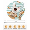 thumbnail image 6 of 13 Inch Round Placemats Set of 4, Easter Bunny Non Slip Heat Insulation PP Table Mats, Spring Rabbits Carrots Turquoise Stripes Washable Place Mats for Kitchen Dining Party Table Decor, 6 of 7