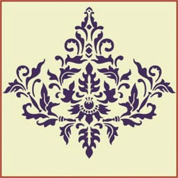 Damask 1 Stencil - Victorian Style Baroque DIY Art & Craft Reusable Sturdy Flexible Template 10 mil Plastic Mylar Wall Stencils Craft Painting Wall Stencils - The Artful Stencil