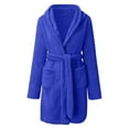 thumbnail image 6 of VANLOFE Unisex Warm Pajamas Household Clothes Solid Bathrobe Lengthened Night-robe Man's Nightgown Hooded Robes Blue Robes Sleepwear for Woman S-3XL, 6 of 7