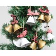 thumbnail image 4 of Paquete de 6 campanas de Navidad rojas, adorno colgante de árbol de metal para decoración navideña (6, blanco), 4 of 4