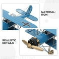 thumbnail image 3 of Blue Vintage Model Airplane Kit for Adults with Exquisite Iron Details and Construction for Home Decor, 3 of 8