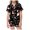 Black, variant on Xdzjlr Girls Christmas Loungewear Children Casual Xmas Print Button Down Lapel Short Sleeved Tops Shorts Set Homewear Kids Sleepwear Pjs Green