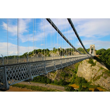 Span Clifton Suspension Bridge Bridge Suspension-24 Inch By 36 Inch Laminated Poster With Bright Colors And Vivid Imagery-Fits Perfectly In Many Attractive Frames