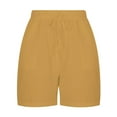 thumbnail image 5 of Bwdbhd Womens Shorts Casual Shorts for Women Casual Summer Solid Color High Waist Bermuda Shorts Yellow,M, 5 of 5