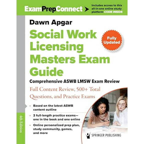 Pre-Owned Social Work Licensing Masters Exam Guide: Comprehensive ASWB LMSW Exam Review with Full Content Review, 500  Total Questions, and Practice Exams, 9780826192790, 0826192793, Paperback, Fourth Edition,