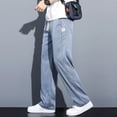 thumbnail image 4 of Summer Thin Lyocell Men's Wide-leg Jeans Soft Elastic Waist Loose Comfortable Denim Pants Gray Blue Black Brand Trousers 4XL 5XL, 4 of 6