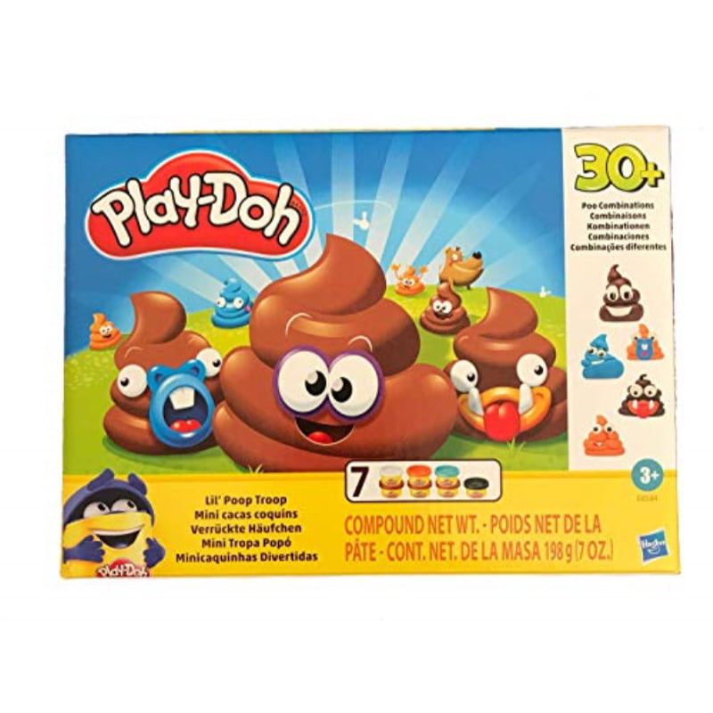 Play-Doh Lil' Poop Troop 7 cans 30 Poo Combinations 