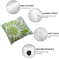 thumbnail image 4 of BANET Abstract Flower Outdoor Decorative Throw Pillow Cover Green Grey Two-Tone Blossom Floral Design Cushion Covers Geometry Modern Square Pillowcase for Home Couch Bed Decor White, 4 of 5