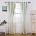 thumbnail image 2 of GYROHOME Double Layered Curtains with Embroidered White Sheer Tulle Room Darkening Grommet Top 2Panels,52x96inch,Sage Green, 2 of 5