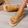 thumbnail image 5 of Tqyyweavej Strappy Espadrille Sandals for Women Crisscross Slip On Ankle Strap Slides Sandals Versatile Open Toe Platform Sandals 36-41, 5 of 10