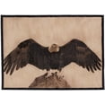 thumbnail image 2 of Lodge, Cabin Nature and Animals Area Rug - Nature Pattern Cabin Area Rug - Abstract, Chocolate/Beige-Eagle on Mountain Top, 2 of 6