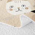 thumbnail image 5 of Manfei Kawaii Kitten Quilt King, Boho Moon King Coverlet Set, Beige, 3 Pieces, 1 Bedspread and 2 Pillowcases, 5 of 7